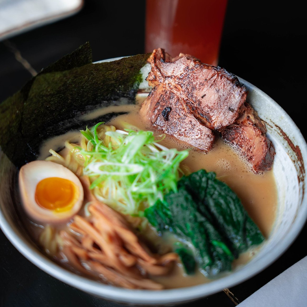 Mouthwatering ramen with tender pork slices and marinated egg